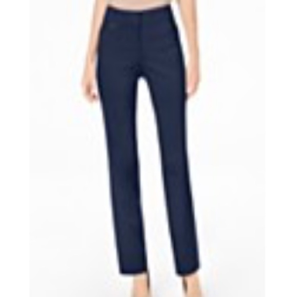 JM Collection Women's Navy Blue Curvy-Fit Straight-Leg Pants